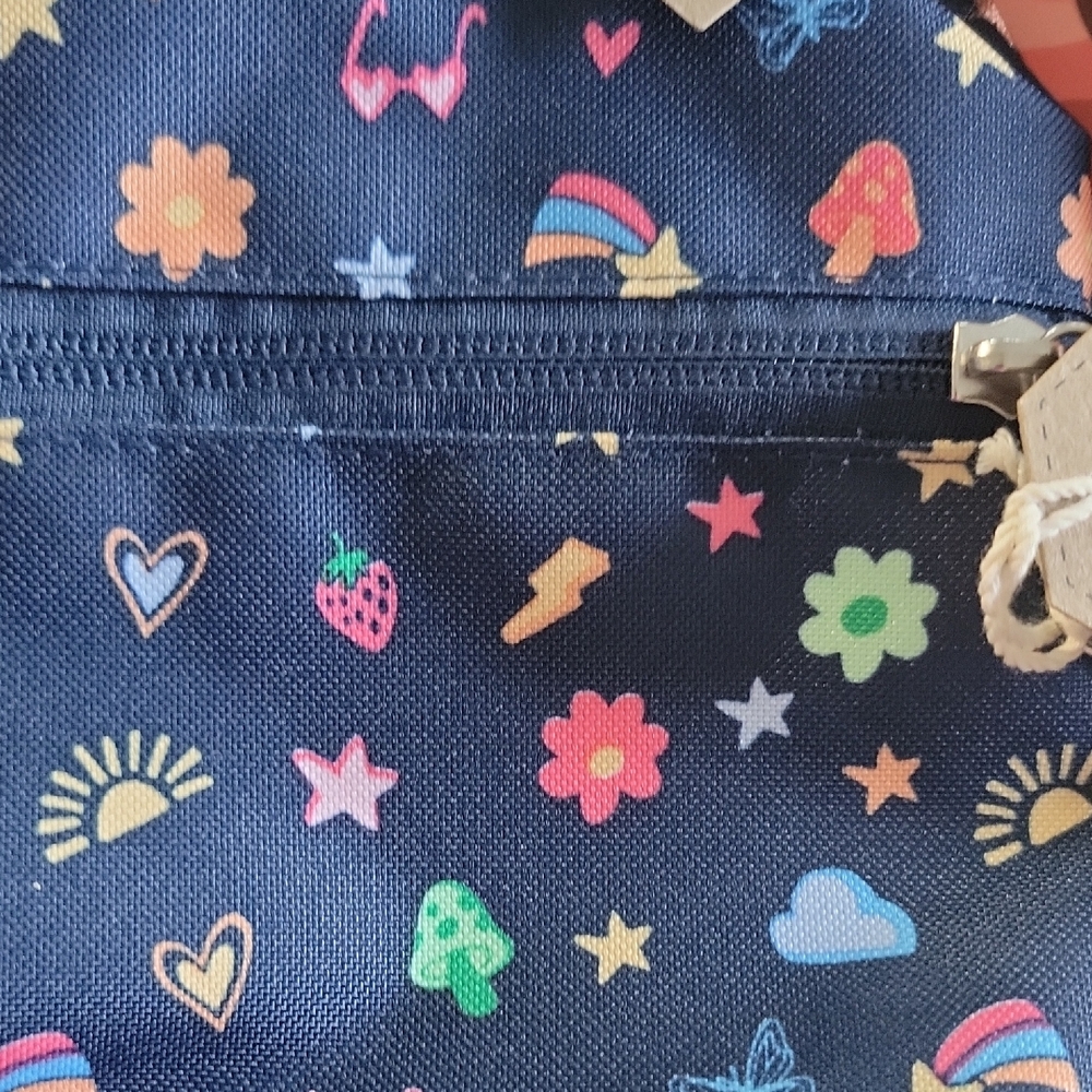 JanSport Cross Town Plus Backpack with Floral Pattern - Navy - Picture 5 of 12